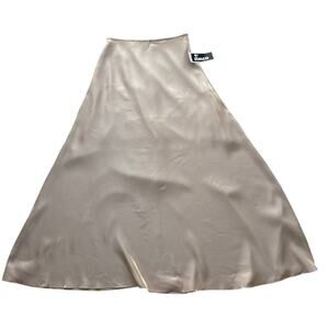 Champagne Satin Bias Maxi Skirt - Vintage Deadstock NWT